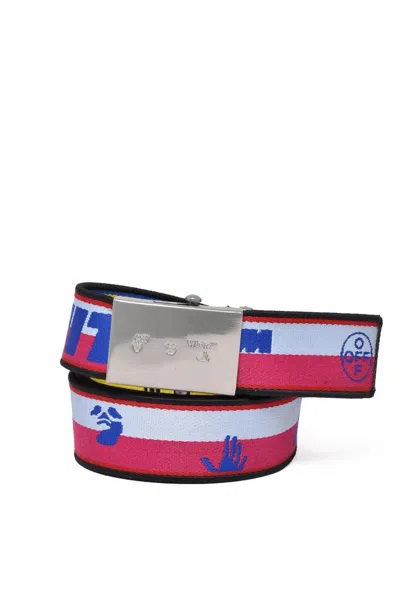 Off-white Polyethylene Belt - Fuchsia/yellow In Pink