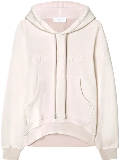 Off-white Powder Pink Cotton Hoodie In Neutral