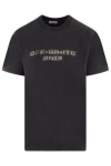 Off-white Graphic Crew Neck T-shirt With Ribbed Collar In Black