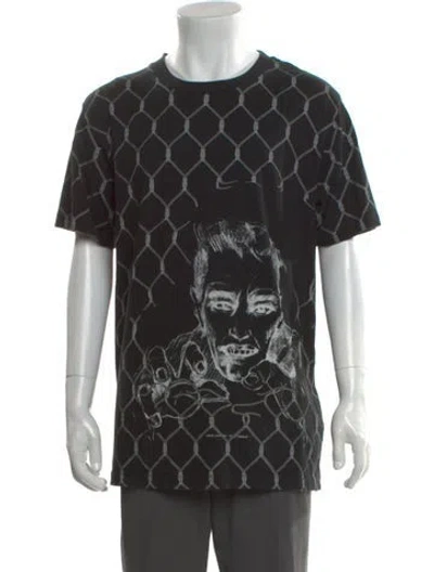 Pre-owned Off-white Printed Crew Neck T-shirt In Black