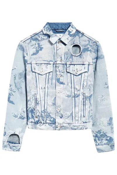Off-white Printed Denim Jacket In Multi