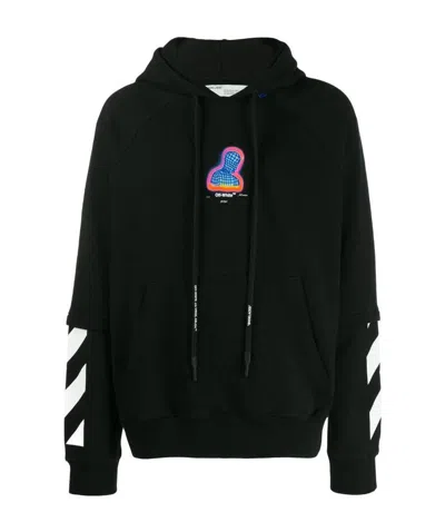 Off-white Printed Hooded Sweater In Black