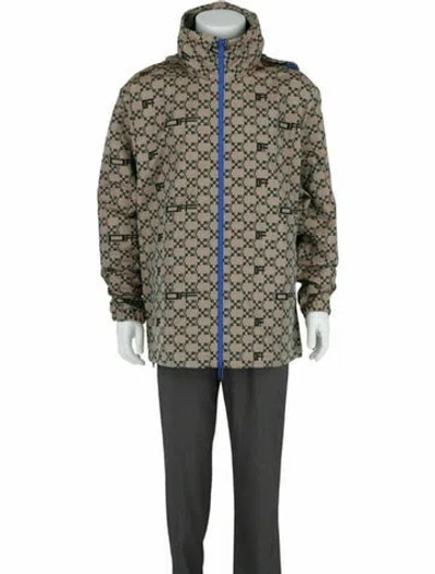 Pre-owned Off-white Printed Jacket W/ Tags In Brown