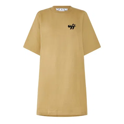 Off-white Printed Short-sleeved T-shirt In Brown