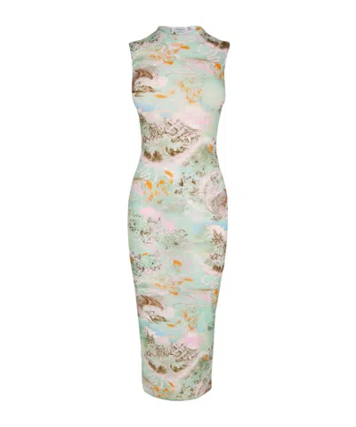 Off-white Printed Sleeveless Dress In Multi