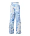 Off-white Printed Wide-leg Pants In Blue