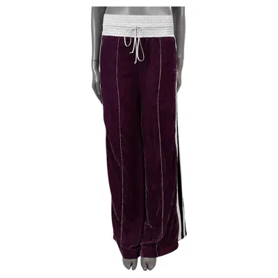 Pre-owned Off-white Purple 2017 Satin-trim Crushed Velvet Track Pants 36 Xxs