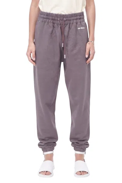 Off-white Purple Cotton Logo Activewear