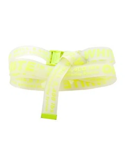 Pre-owned Off-white Pvc Belt In Yellow