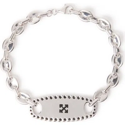 Off-white Quotable Logo Mariner Chain Bracelet In Metallic