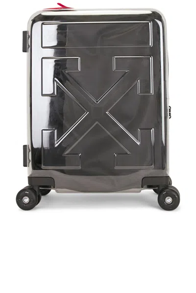 Off-white Quote Arrow Trolley Luggage + Stickers In Transparent