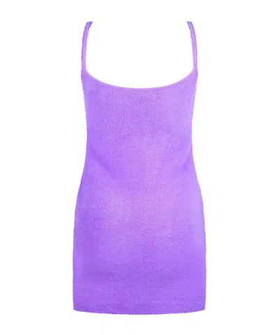 Off-white Quote Strap Mini Dress In Purple