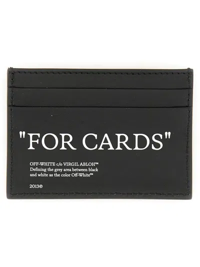 Off-white Quote White Typography Card Holder In Black