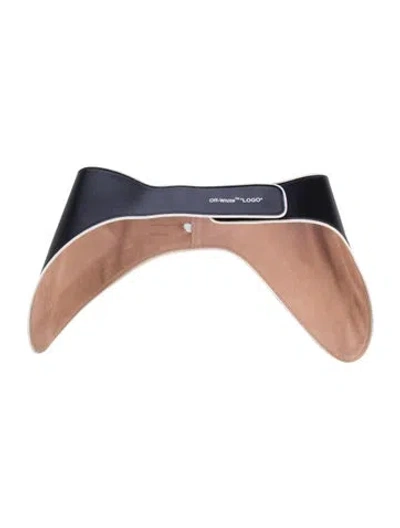 Pre-owned Off-white Racing Leather Waist Belt In Black