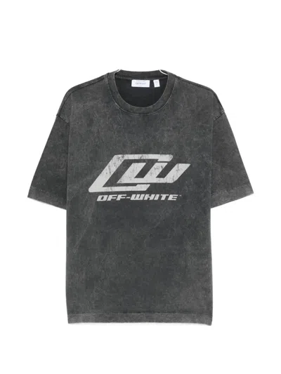 Off-white Racing Logo Graphic T-shirt In Black