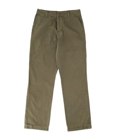 Off-white Olive Green Cotton Utility Relaxed Straight-leg Pants In Brown