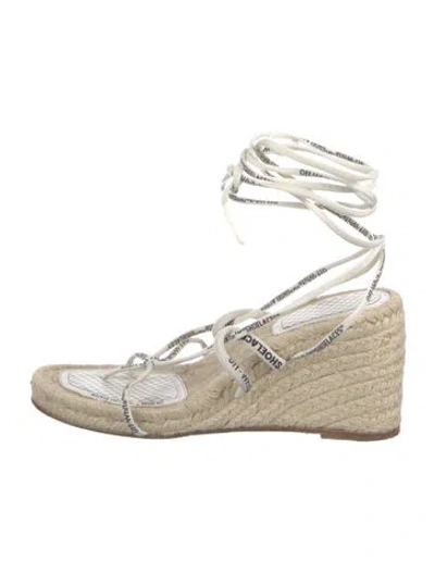 Pre-owned Off-white Raffia Espadrilles In White