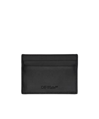 Off-white Rectangular Card Holder In Black