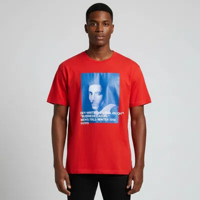 Pre-owned Off-white Red Graphic Print Cotton Knit Bernini T-shirt Xxl