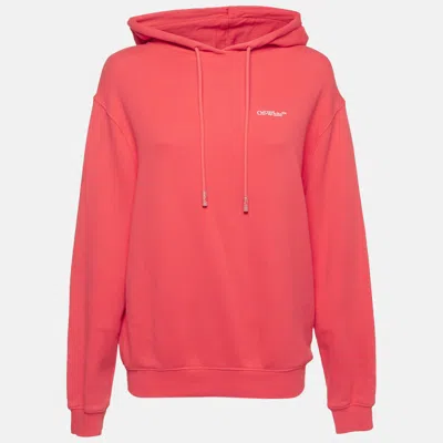 Pre-owned Off-white Red Jersey Long Sleeve Hoodie Xs