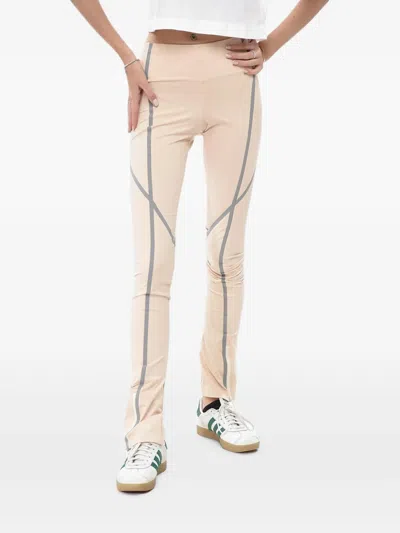 Off-white Reflective Ankle-zip Leggings In Neutral