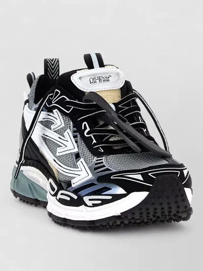 Off-white Reflective Mesh Sneakers Contrast Panels Design In Multi
