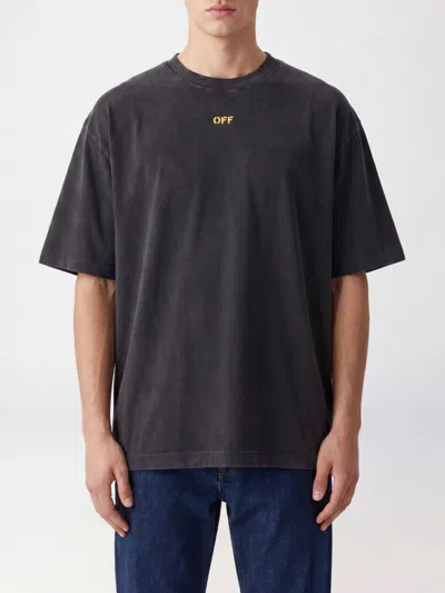 Off-white Relaxed Fit Graphic Logo Print Cotton T-shirt In Black
