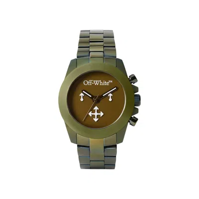 Pre-owned Off-white Reset Chronograph Watch 'green' | Men's Size Onesize