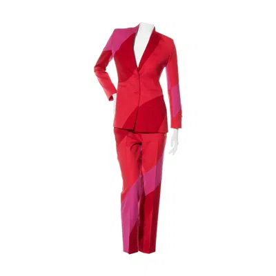 Pre-owned Off-white Resort 2021 Red & Pink Spiral Pantsuit Size It 38