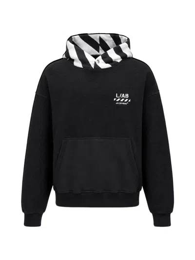 Off-white Reverse Logo-print Hoodie In Black
