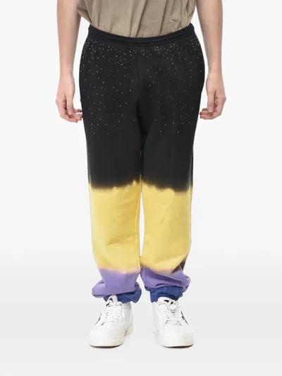 Off-white Rhinestone-embellished Tie-dye Track Pants In Black