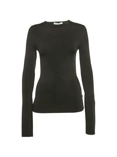 Pre-owned Off-white Rib Knit Back-open Top In Black