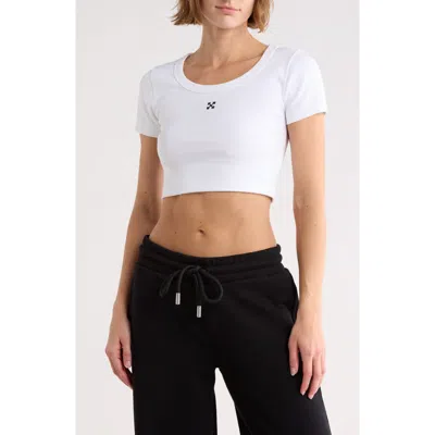 Off-white Ribbed Crop T-shirt