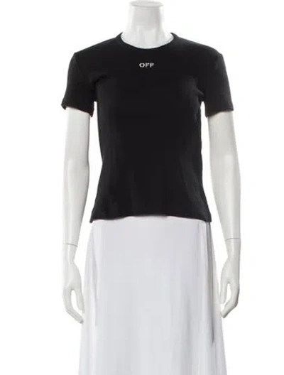 Pre-owned Off-white Ribbed Graphic Print T-shirt In Black