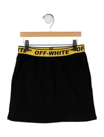 Pre-owned Off-white Kids' Ribbed Logo Skirt In Black