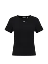 Off-white Ribbed-knit Logo-embroidered T-shirt In Black
