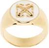 Off-white Round Arrow Ring In Gold