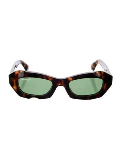 Pre-owned Off-white Round Tinted Sunglasses In Brown