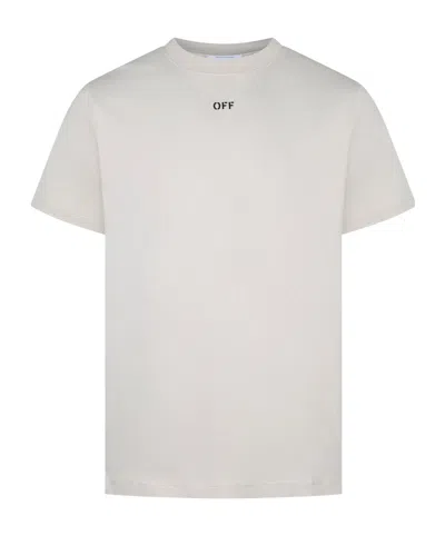 Off-white Round-neck Short-sleeved T-shirt In White