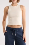 Off-white Row Cotton Blend Ribbed Tank