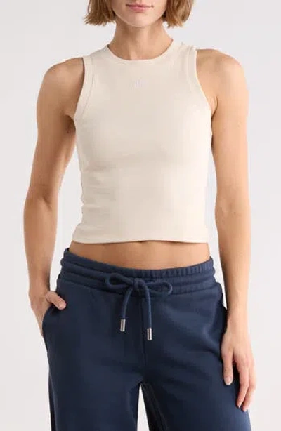 Off-white Row Cotton Blend Ribbed Tank