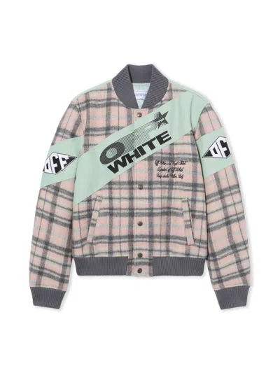 Off-white Royal Check Varsity Jacket In Neutral