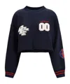 Off-white Royal Patch Crop Sweatshirt In Blue