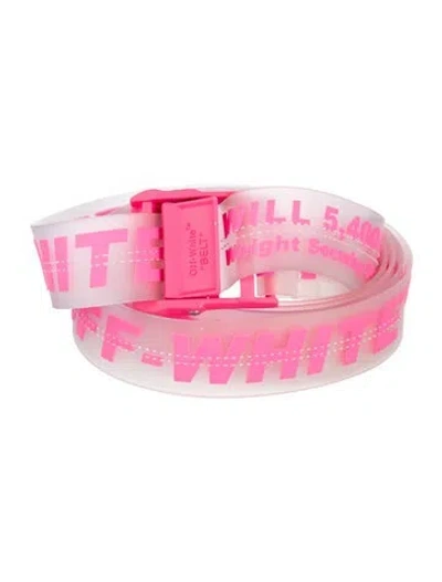 Pre-owned Off-white Rubber Belt In Pink