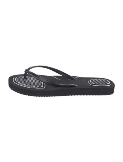 Pre-owned Off-white Rubber Flip Flops In Black