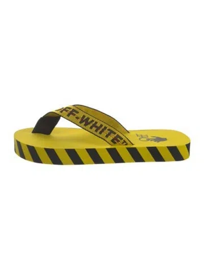 Pre-owned Off-white Rubber Graphic Print Flip Flops W/ Tags In Multi