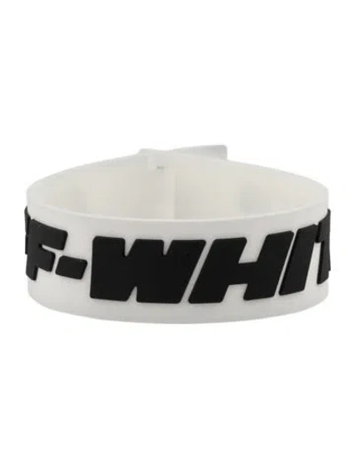 Pre-owned Off-white Rubber Logo Bracelet In Multi