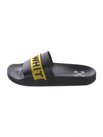 Pre-owned Off-white Rubber Printed Slides In Multi
