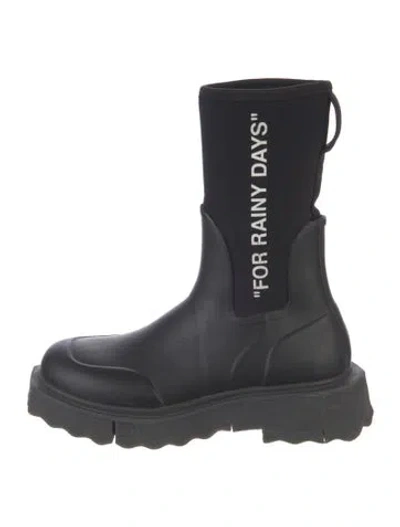Pre-owned Off-white Rubber Rain Boots In Black