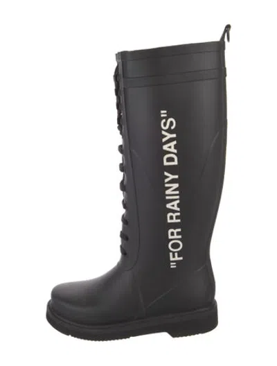 Pre-owned Off-white Rubber Rain Boots In Black